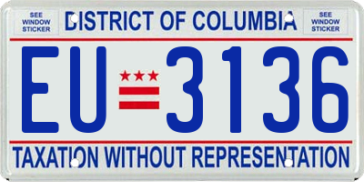 DC license plate EU3136