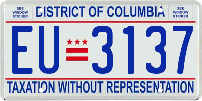 DC license plate EU3137
