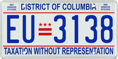 DC license plate EU3138