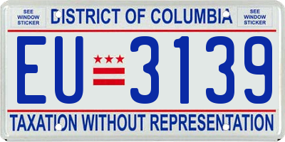 DC license plate EU3139