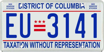DC license plate EU3141