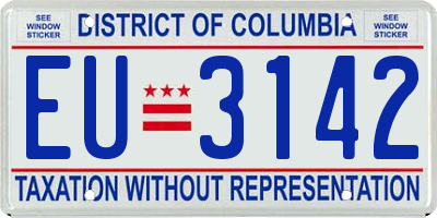 DC license plate EU3142