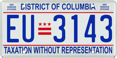 DC license plate EU3143