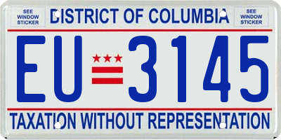 DC license plate EU3145