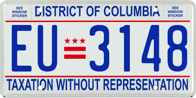 DC license plate EU3148