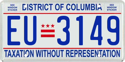 DC license plate EU3149