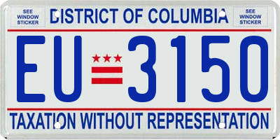 DC license plate EU3150