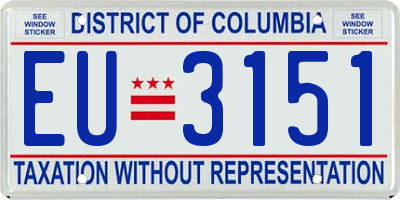 DC license plate EU3151