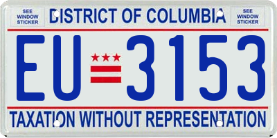 DC license plate EU3153