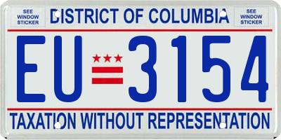 DC license plate EU3154