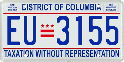 DC license plate EU3155