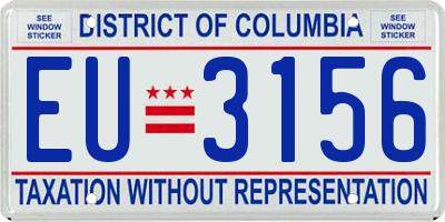 DC license plate EU3156