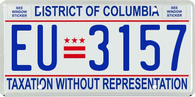 DC license plate EU3157