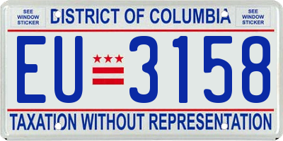 DC license plate EU3158
