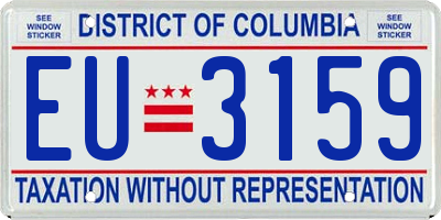 DC license plate EU3159