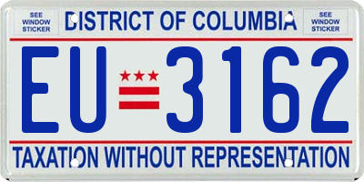 DC license plate EU3162