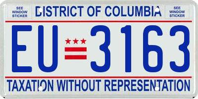 DC license plate EU3163