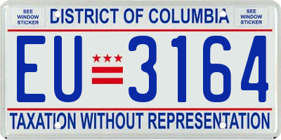 DC license plate EU3164
