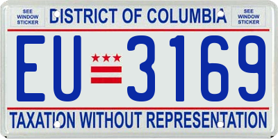 DC license plate EU3169