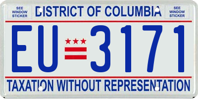 DC license plate EU3171