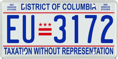 DC license plate EU3172