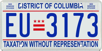 DC license plate EU3173