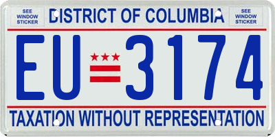 DC license plate EU3174