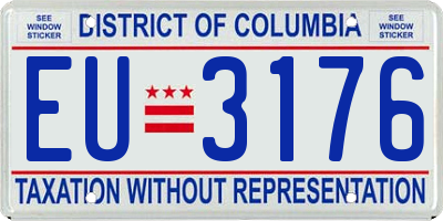 DC license plate EU3176
