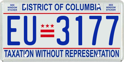 DC license plate EU3177
