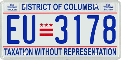 DC license plate EU3178