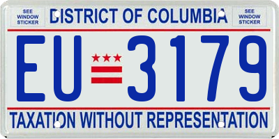 DC license plate EU3179