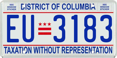 DC license plate EU3183
