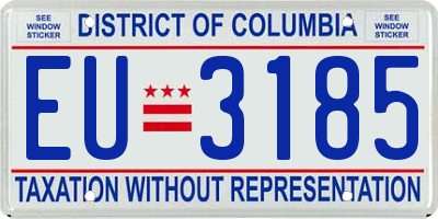 DC license plate EU3185