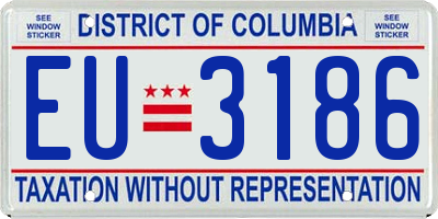 DC license plate EU3186