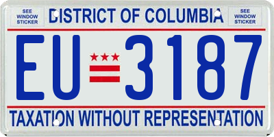 DC license plate EU3187