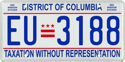 DC license plate EU3188