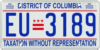 DC license plate EU3189