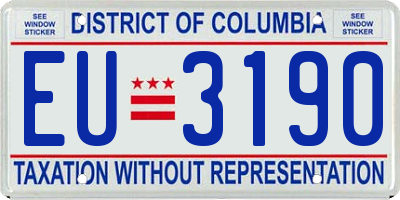 DC license plate EU3190