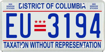 DC license plate EU3194