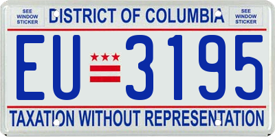 DC license plate EU3195