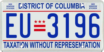 DC license plate EU3196