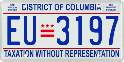 DC license plate EU3197