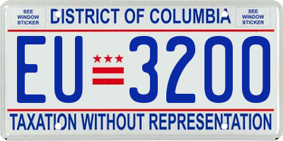 DC license plate EU3200