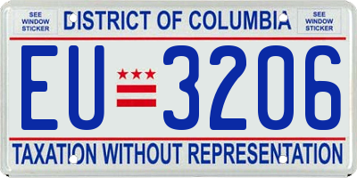 DC license plate EU3206