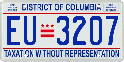 DC license plate EU3207