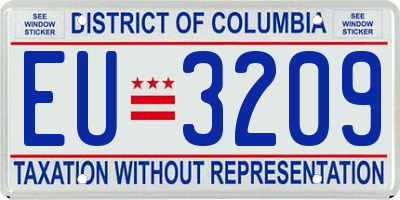 DC license plate EU3209