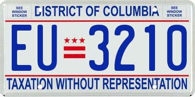DC license plate EU3210