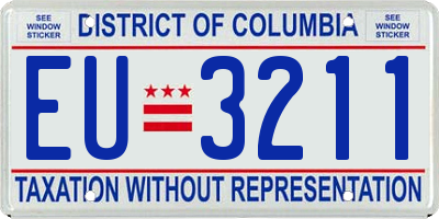 DC license plate EU3211