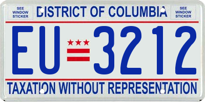 DC license plate EU3212