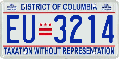 DC license plate EU3214
